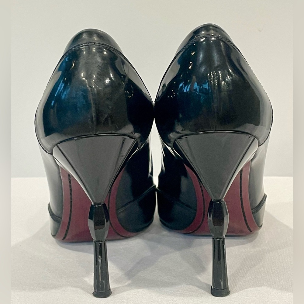 Louis Vuitton ‘05 patent leather pumps, jeweled detail, bulbed heel, 38 1/2, EUC - Picture 6 of 15